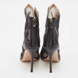 Gianvito Rossi Black Mesh Ankle Length Boots Size 38