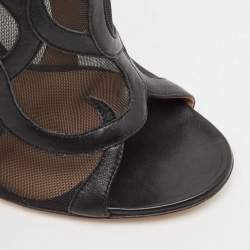 Gianvito Rossi Black Mesh Ankle Length Boots Size 38