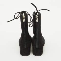 Gianvito Rossi Black Suede Lace Up Mid Calf Boots Size 39
