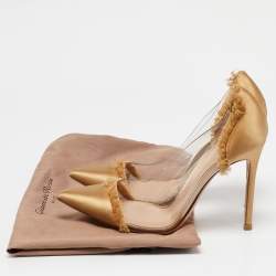Gianvito Rossi Gold PVC and Satin Plexi Pumps Size 37