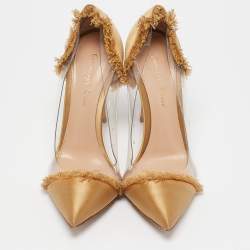 Gianvito Rossi Gold PVC and Satin Plexi Pumps Size 37