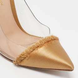 Gianvito Rossi Gold PVC and Satin Plexi Pumps Size 37