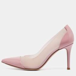 Pre Owned Gianvito Rossi Pink Patent Leather and PVC Plexi Pumps Size 36