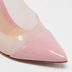 Pre Owned Gianvito Rossi Pink Patent Leather and PVC Plexi Pumps Size 36
