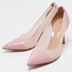 Pre Owned Gianvito Rossi Pink Patent Leather and PVC Plexi Pumps Size 36