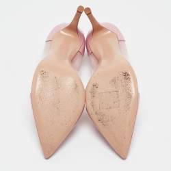 Pre Owned Gianvito Rossi Pink Patent Leather and PVC Plexi Pumps Size 36