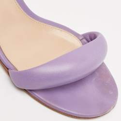 Pre Owned Gianvito Rossi Purple Leather Elle Slide Sandals Size 40