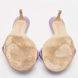 Pre Owned Gianvito Rossi Purple Leather Elle Slide Sandals Size 40