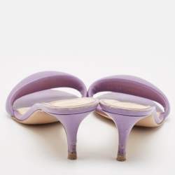 Pre Owned Gianvito Rossi Purple Leather Elle Slide Sandals Size 40