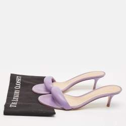 Pre Owned Gianvito Rossi Purple Leather Elle Slide Sandals Size 40