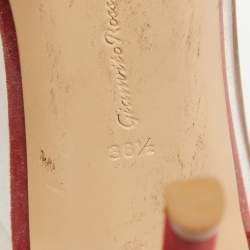 Gianvito Rossi Transparent/Red Suede and PVC Plexi Pointed Toe Pumps Size 38.5