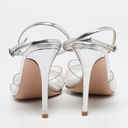 Gianvito Rossi Transparent Leather and PVC Plexi Stark Sandals Size 37
