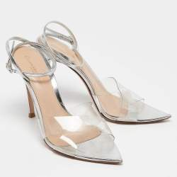 Gianvito Rossi Transparent Leather and PVC Plexi Stark Sandals Size 37