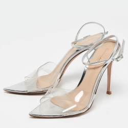 Gianvito Rossi Transparent Leather and PVC Plexi Stark Sandals Size 37