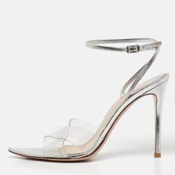Gianvito Rossi Transparent Leather and PVC Plexi Stark Sandals Size 37