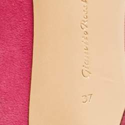 Pre Owned Gianvito Rossi Pink Mesh and Suede Pointed Toe Pumps Size 37