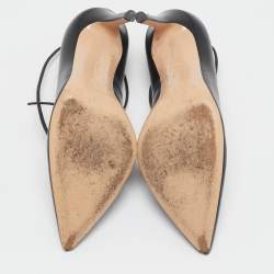 Gianvito Rossi Black Leather Femi Lace-Up Pumps Size 38.5