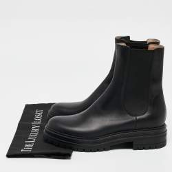 Gianvito Rossi Black Leather Montey Ankle Boots Size 39