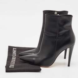 Gianvito Rossi Black Leather Ankle Length Boots Size 38.5