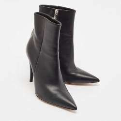 Gianvito Rossi Black Leather Ankle Length Boots Size 38.5