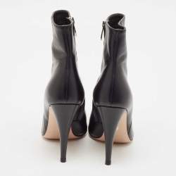 Gianvito Rossi Black Leather Ankle Length Boots Size 38.5