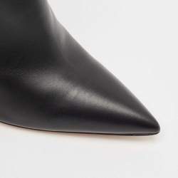 Gianvito Rossi Black Leather Ankle Length Boots Size 38.5