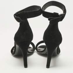 Celine Black Suede Ankle Strap Sandals Size 37.5