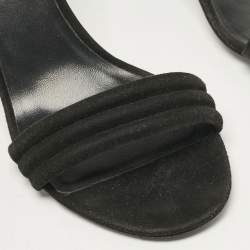 Celine Black Suede Ankle Strap Sandals Size 37.5