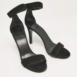 Celine Black Suede Ankle Strap Sandals Size 37.5