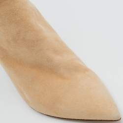 Pre Owned Gianvito Rossi Beige Suede Over The Knee Boots Size 36