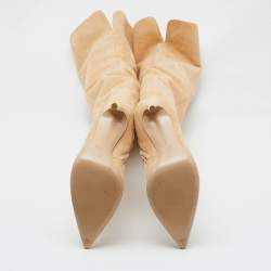 Pre Owned Gianvito Rossi Beige Suede Over The Knee Boots Size 36