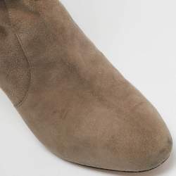 Gianvito Rossi Beige Suede Knee Length Boots Size 39