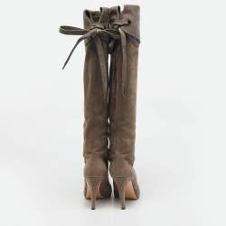 Gianvito Rossi Beige Suede Knee Length Boots Size 39