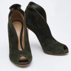 Gianvito Rossi Green Suede Vamp Boots Size 37.5