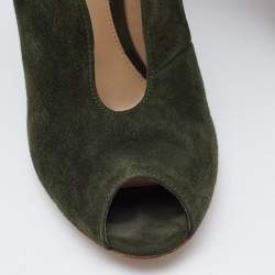 Gianvito Rossi Green Suede Vamp Boots Size 37.5