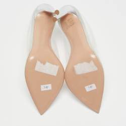 Gianvito Rossi Transparent PVC Crystal Embellished Sigma Mules Size 40