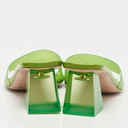 Gianvito Rossi Green PVC Cosmic Slide Sandals Size 41