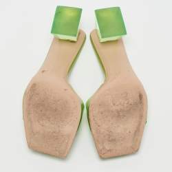 Gianvito Rossi Green PVC Cosmic Slide Sandals Size 41