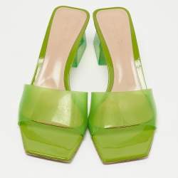 Gianvito Rossi Green PVC Cosmic Slide Sandals Size 41