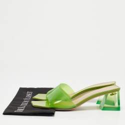Gianvito Rossi Green PVC Cosmic Slide Sandals Size 41
