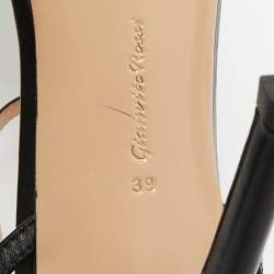 Pre Owned Gianvito Rossi Black Leather and PVC Strappy Pumps Size 39