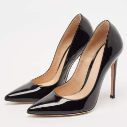 Pre Owned Gianvito Rossi Black Patent Leather Gianvito 105 Pumps Size 36