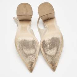 Gianvito Rossi Beige Leather Agathe Slingback Pumps Size 36