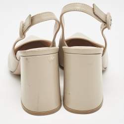 Gianvito Rossi Beige Leather Agathe Slingback Pumps Size 36