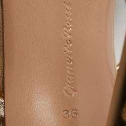 Pre Owned Gianvito Rossi Gold Leather Shanti Ankle Strap Sandals Size 36