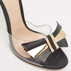 Pre Owned Gianvito Rossi Transparent Leather and PVC Slide Sandals Size 40