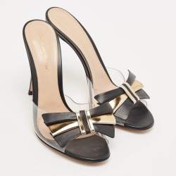 Pre Owned Gianvito Rossi Transparent Leather and PVC Slide Sandals Size 40