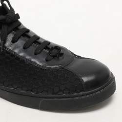 Gianvito Rossi Black Knit and Leather Helena Low Top Sneakers Size 41