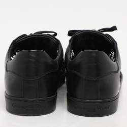 Gianvito Rossi Black Knit and Leather Helena Low Top Sneakers Size 41