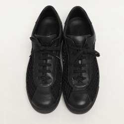 Gianvito Rossi Black Knit and Leather Helena Low Top Sneakers Size 41